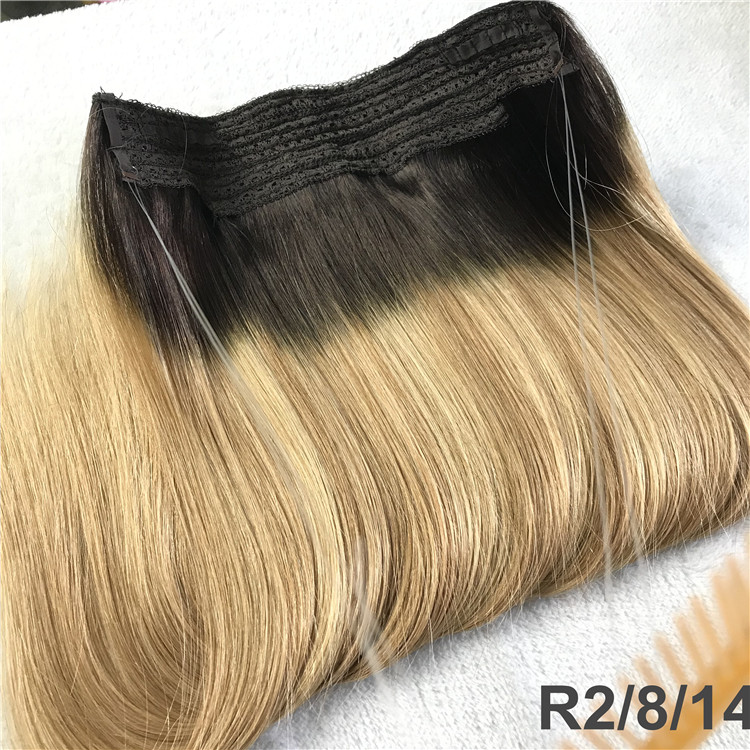 Full cuticle double drawn custom color halo hair extensions  CC119